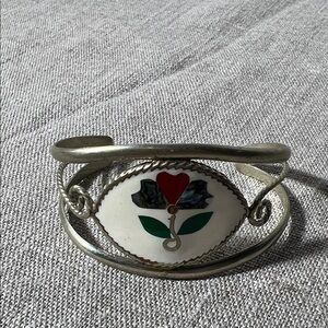 Silver Toned Metal Bracelet ALDIE Signed. WA533